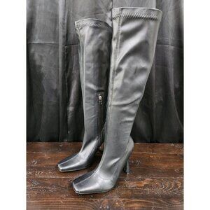 Charlotte Russe Black Knee High Heeled Boots Sz. 8